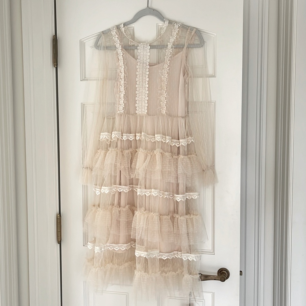 Ethereal Garden Dress with lace overlay